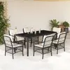 Image de vidaXL Ensemble de jardin 7 pcs - Noir