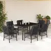 Image de VidaXL Ensemble à Manger de jardin coussins 7 pcs Noir