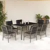 Image de Ensemble à manger jardin vidaXL résine tressée gris