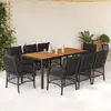 Image de vidaXL Ensemble à manger 9 pcs - Noir