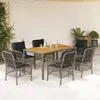 Image de vidaXL Ensemble à manger de jardin 7 pcs rotin - Gris