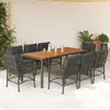 Image de VidaXL Ensemble à manger de jardin 9 pcs - Gris