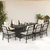 Image de vidaXL Ensemble à manger de jardin 9 pcs - Noir