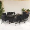 Image de VIDAXL Ensemble 9pcs - Résine tressée noir