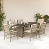 Image de VidaXL Ensemble 7pcs Beige - Résine Tressée