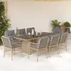 Image de VidaXL Ensemble à manger 9 pcs - Mélange beige