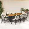 Image de VidaXL Ensemble jardin 9 pcs Noir Résine tressée