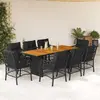 Image de vidaXL Ensemble jardin résine noir