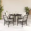 Image de vidaXL Ensemble à Manger Jardin 5pcs Résine Tressée Noir
