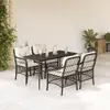 Image de Ensemble à manger de jardin vidaXL 5 pièces noir