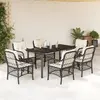 Image de vidaXL Ensemble à manger de jardin 7 pcs - Noir - Résine tressée