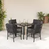 Image de vidaXL Ensemble à manger de jardin 5 pcs - Noir