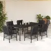 Image de VidaXL Ensemble à manger de jardin 7 pcs - Noir