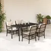 Image de vidaXL Ensemble à manger jardin 5pcs rotin marron