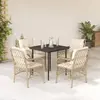 Image de Ensemble à manger vidaXL - Beige poly rotin
