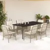 Image de vidaXL Ensemble à manger de jardin 7 pcs - Beige