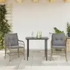 Image de vidaXL Ensemble bistro - 3 pcs - Chaise résine tressée