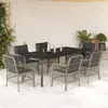 Image de vidaXL Ensemble à manger 7 pcs - Gris clair