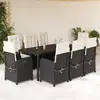 Image de Ensemble à manger jardin vidaXL résine tressée noir