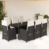 Image de Ensemble à Manger VIDAXL Ensemble 9pcs - Noir Résine Tressée
