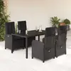 Image de vidaXL Ensemble à manger de jardin 5 pcs - Noir