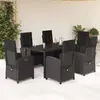 Image de VIDAXL Ensemble à manger 7 pcs - Noir