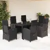 Image de vidaXL Ensemble à manger 7 pcs - Noir