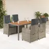 Image de vidaXL Ensemble à manger de jardin 5 pcs résine tressée - Gris