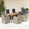 Image de vidaXL Ensemble jardin 7 pcs gris rotin