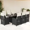 Image de vidaXL Ensemble à Manger de Jardin 9 pcs - Poly Rotin Noir