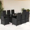 Image de VIDAXL Ensemble à manger de jardin 9 pcs - Coussins Noir