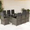 Image de vidaXL Ensemble à manger de jardin 9 pcs gris