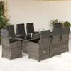 Image de vidaXL Ensemble à manger de jardin 9 pcs - Gris