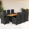 Image de VIDAXL Ensemble 9pcs - Noir/Marron