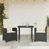 Image de Vidaxl Ensemble à Manger de Jardin 3 pcs - Noir