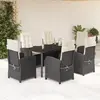 Image de Ensemble à manger vidaXL 7 pcs - Rotin noir
