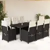 Image de vidaXL Ensemble à manger de jardin 9 pcs noir