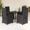 Image de vidaXL Ensemble à manger 5 pièces - Résine tressée noir