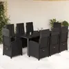 Image de vidaXL Ensemble à Manger de Jardin 9 pcs - Noir Résine Tressée