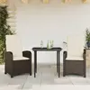 Image de VIDAXL Ensemble à manger de jardin 3 pcs - Marron