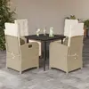 Image de Vidaxl Ensemble à Manger de Jardin 5 pcs - Beige