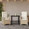 Image de vidaXL Ensemble à manger de jardin 3 pcs avec coussins - Beige