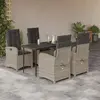 Image de vidaXL Ensemble à manger de jardin 5 pcs - Gris Résine tressée
