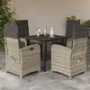 Image de VIDAXL Ensemble à dîner 5 pcs - Gris clair rotin
