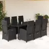 Image de vidaXL Ensemble à manger de jardin 9pcs - Noir