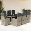 Image de vidaXL Ensemble à manger de jardin 9 pcs - Gris