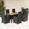 Image de Vidaxl Ensemble à manger jardin 7 pcs - Noir résine tressée