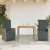 Image de vidaXL Ensemble de bistro 3 pièces avec coussins - Gris