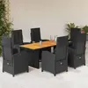 Image de vidaXL Ensemble à manger de jardin 7 pcs - Noir
