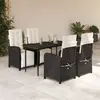 Image de vidaXL Ensemble à manger de jardin avec coussins - Noir